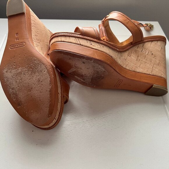 Coach Tassel Cork Wedge Sandal Size 11 - Picture 4 of 5